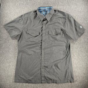 KUHL Eluxor Shirt Mens Large Gray Short Sleeve Button Up Hiking Outdoors Stretch